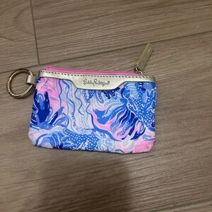 Lilly Pulitzer Pink and Blue Patterned Pouch